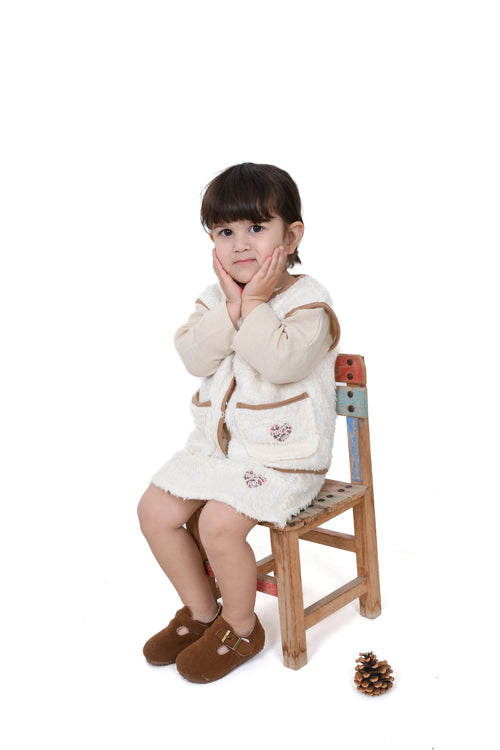Organic Vest and Skirt Set with Heart Details