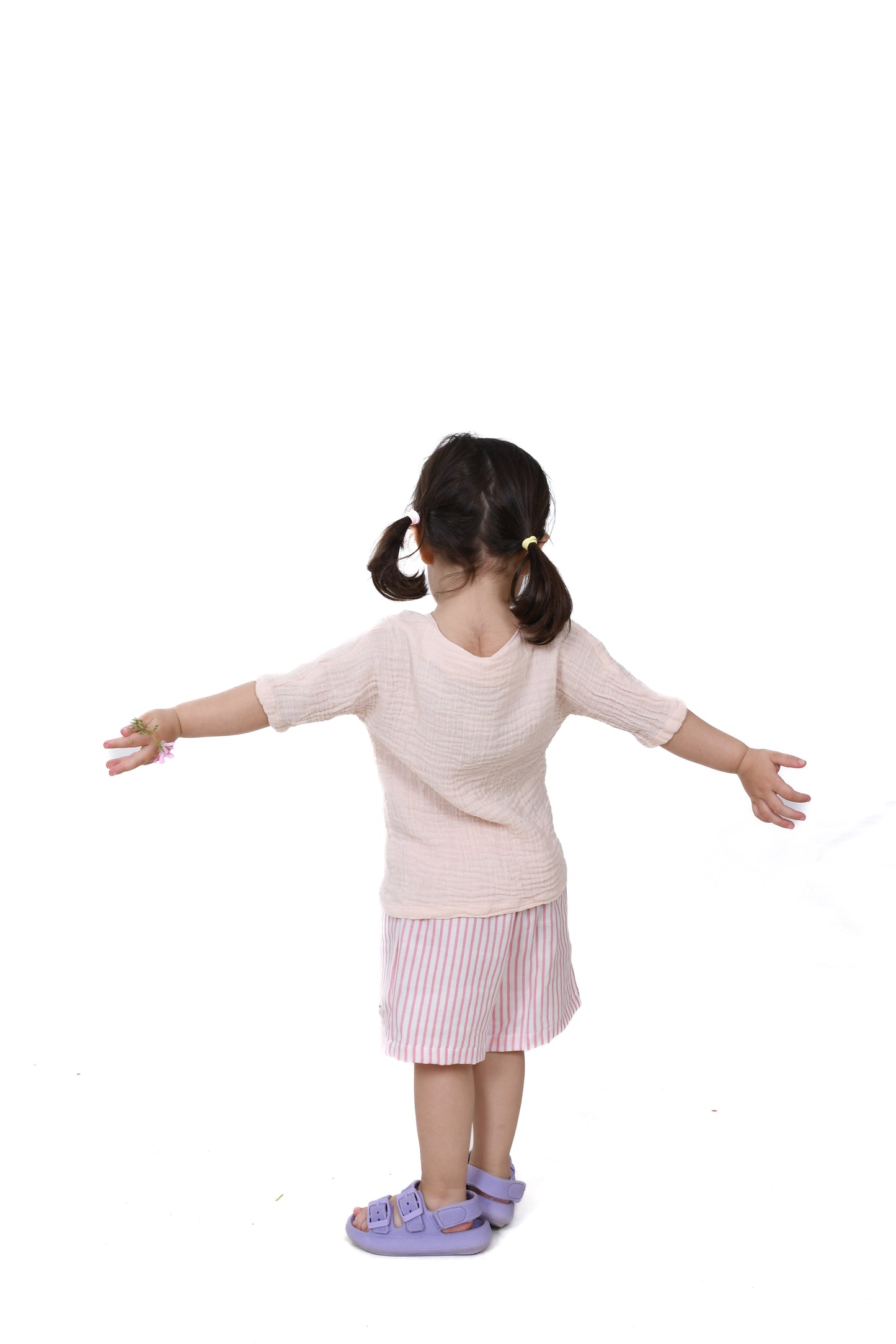 Double Layer Muslin Striped Shorts