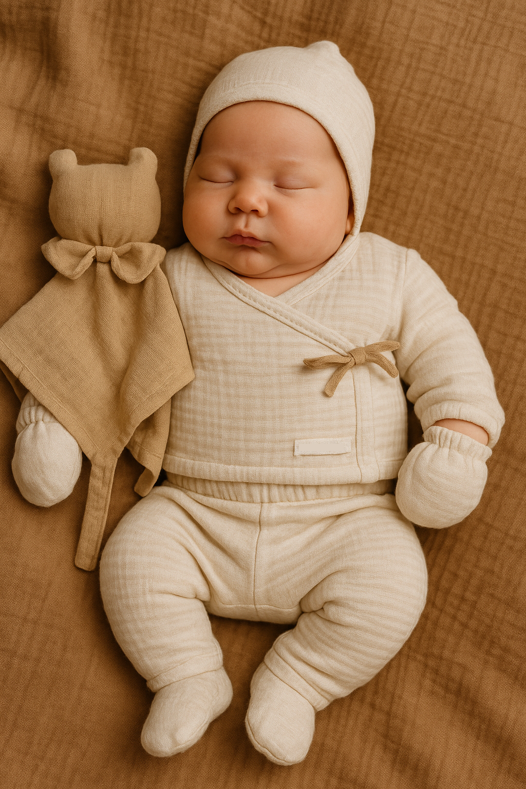 Double Layer Muslin Teddy Bear Sleeping Companion