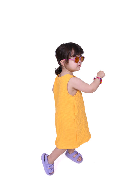 Four-Layer Sleeveless Muslin Children's Dress