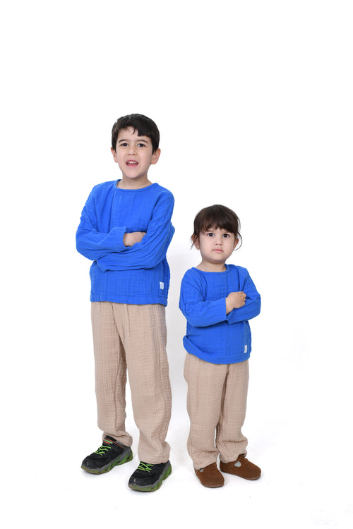 Double Layered Muslin Long Sleeve Blouse