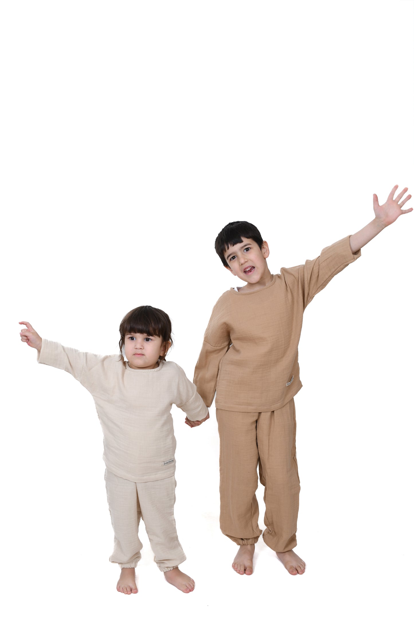 Double Layer Muslin Elastic Leg Trousers