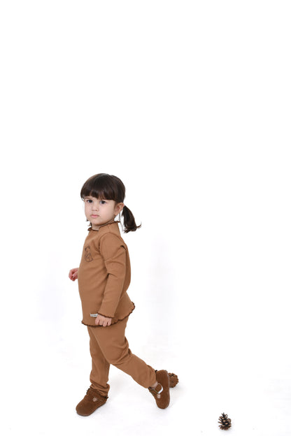 Teddy Bear Embroidered Corduroy Seasonal Suit