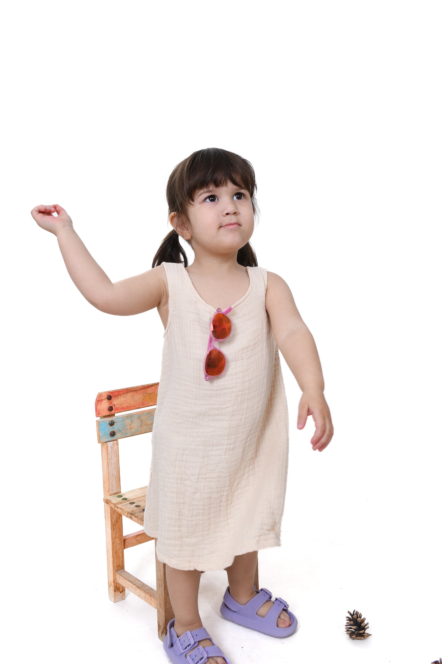 Four-Layer Sleeveless Muslin Children's Dress