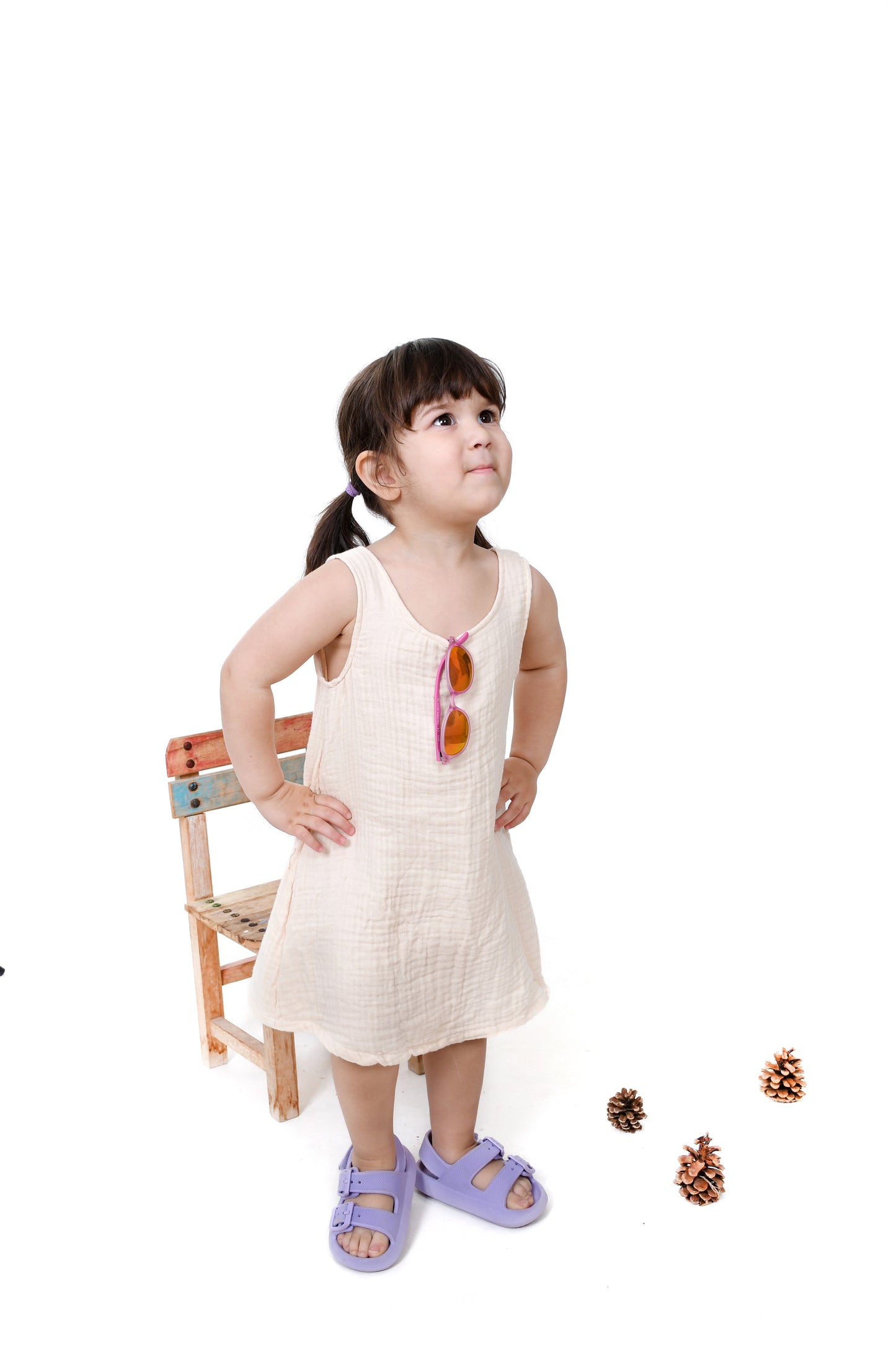 Four-Layer Sleeveless Muslin Children's Dress