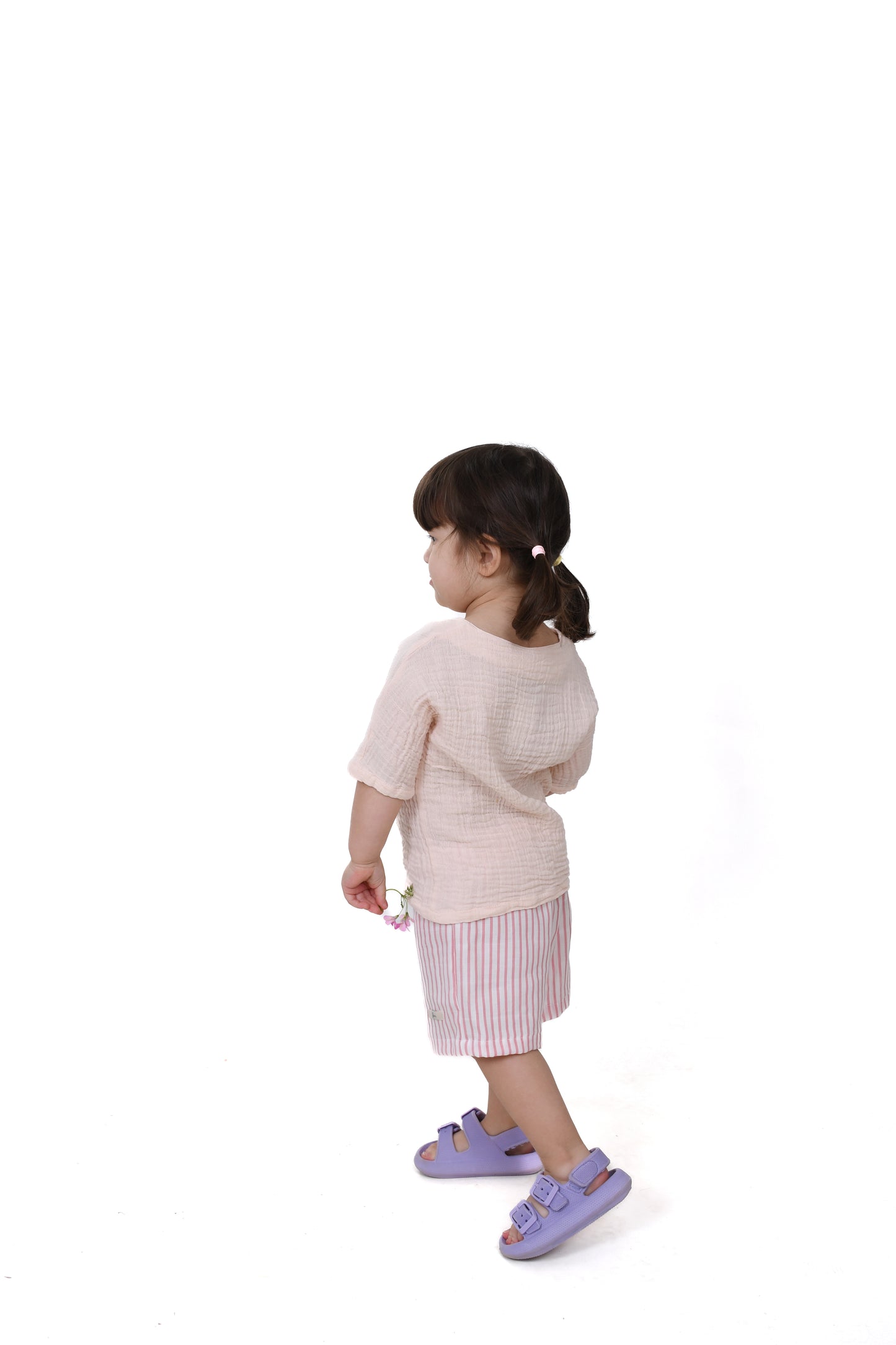 Double Layer Muslin Striped Shorts