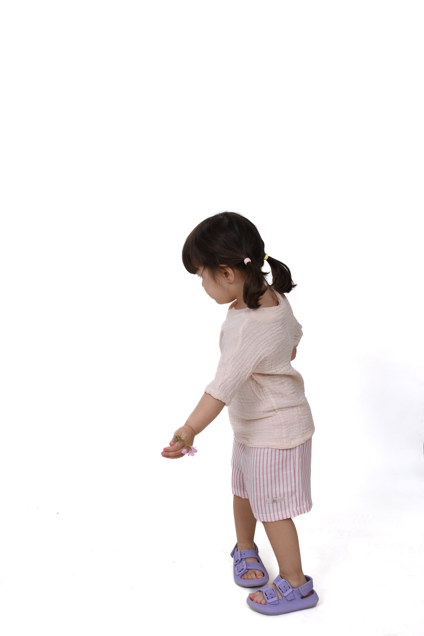Double Layer Muslin Striped Shorts