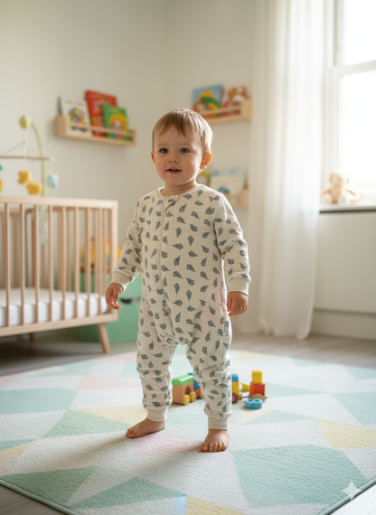 Long Sleeve Combed Cotton Lined 4 Layer Muslin Sleeping Bag (1.5 TOG)