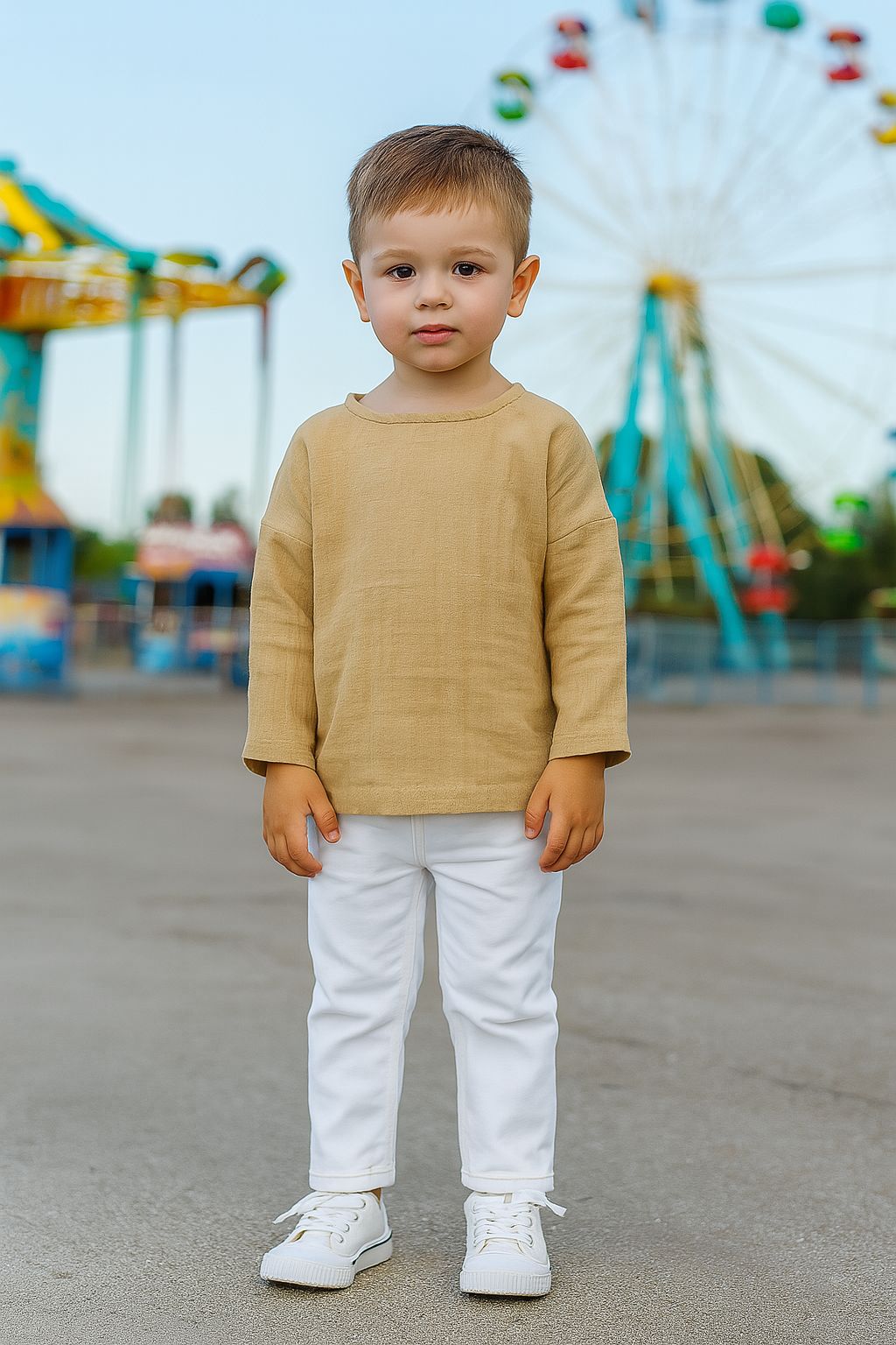 Double Layered Muslin Long Sleeve Blouse