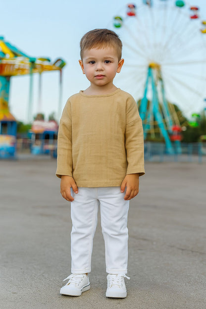 Double Layered Muslin Long Sleeve Blouse