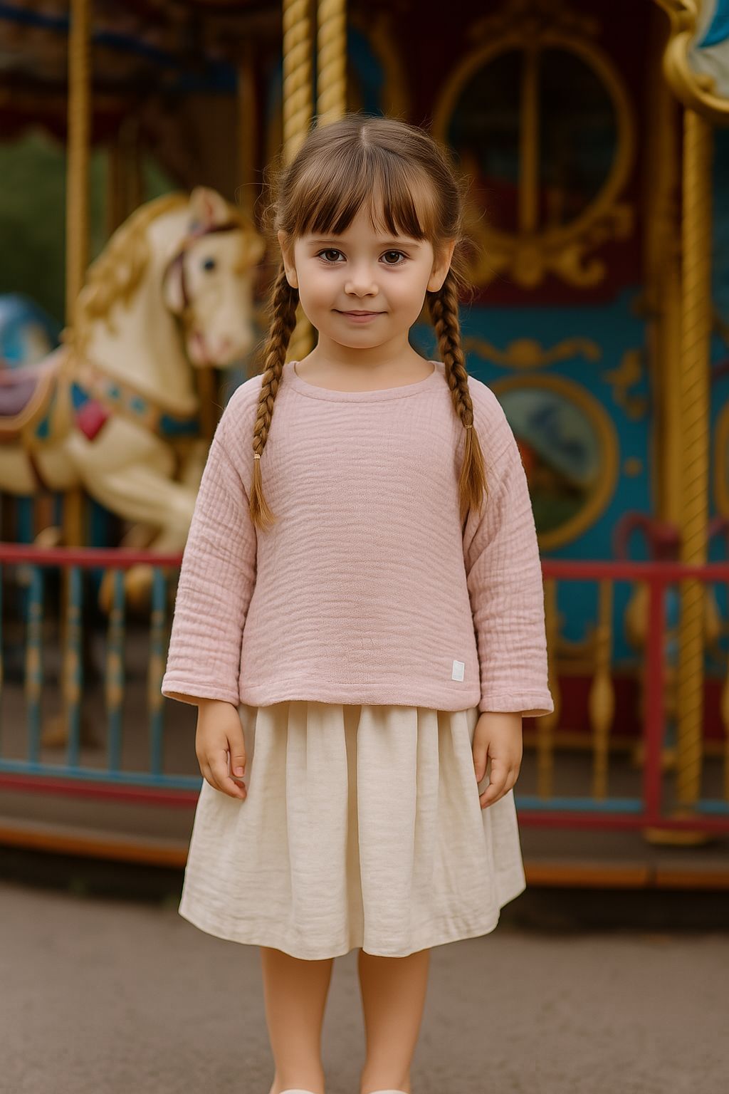 Double Layered Muslin Long Sleeve Blouse