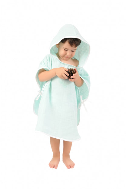 Hooded Muslin Poncho (55×55 cm)